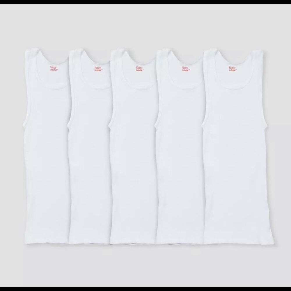 HANES- Boys Toddler Tank Top Pack White Undershirt